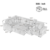 Modular L-Shaped Sectional Sofa Bed With Pull-Out Sleeper, Cup Holders, And Storage