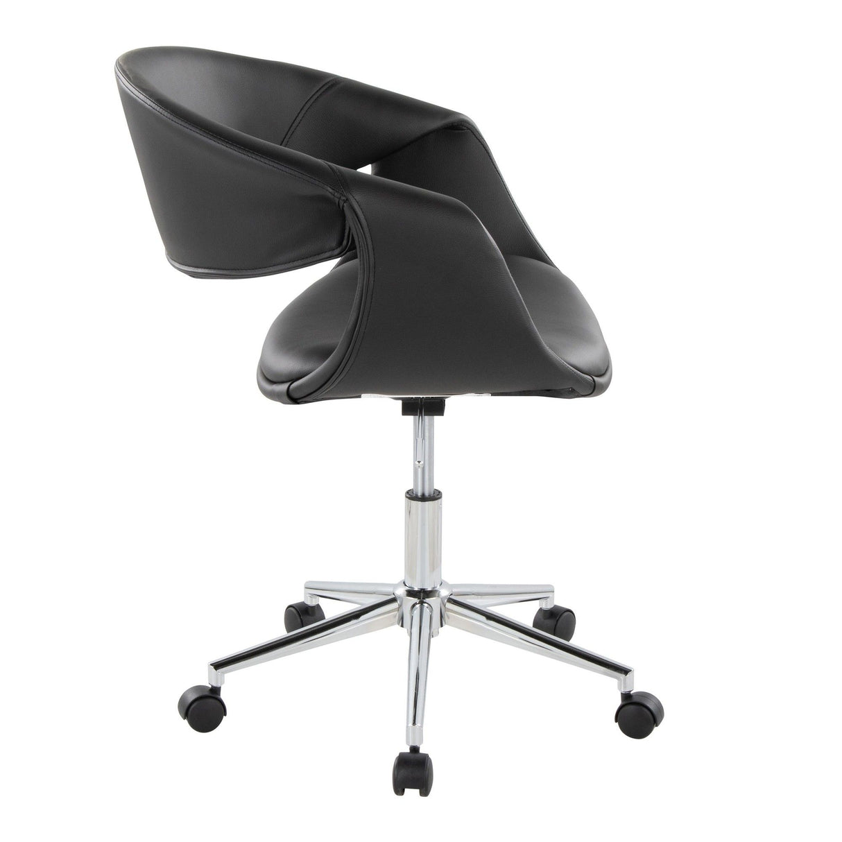 Curvo - Upholstered 5-Star Task Chair - Chrome Metal Base