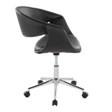 Curvo - Upholstered 5-Star Task Chair - Chrome Metal Base