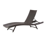 Kauai - Modern Style Pe Wicker Chaise Lounge - Brown Multi