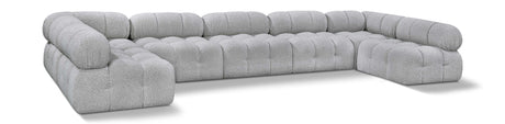 Ames - 7 Piece Boucle Fabric Modular Sectional