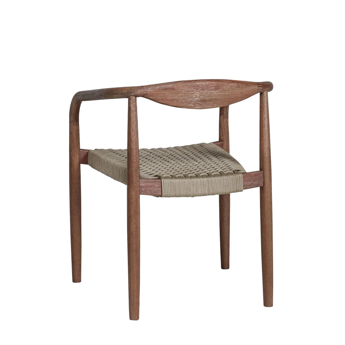 Cove - Outdoor Dining Chair With Tapered Legs (Set of 2) - Brown Eucalyptus / Rope Seat
