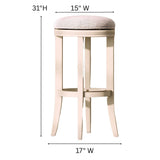 Backless Swivel Stool With Upholstered Seat