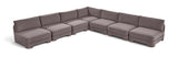 Hammond - Velvet Performance Fabric Upholstered 7 Piece Armless Sectional