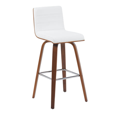 Vienna - Modern Swivel Bar Height Stool - Walnut Finished Wood Frame