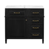 Modern Bathroom Vanity With Sink Top, Flip Drawer Design