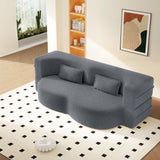 Modern Floor Sofa With 2 Pillows, Twin Size For Living Room