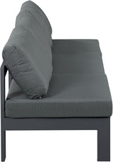 Nizuc - Outdoor Patio 3 Seat Armless Modular Sofa With Gray Frame