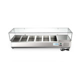 59 in. Six Pan Refrigerated Countertop Condiment Prep Station - SCDC-6P-SG