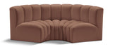 Arc - Faux Leather 3 Piece Modular U-Shaped Sofa
