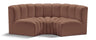 Arc - Faux Leather 3 Piece Modular U-Shaped Sofa