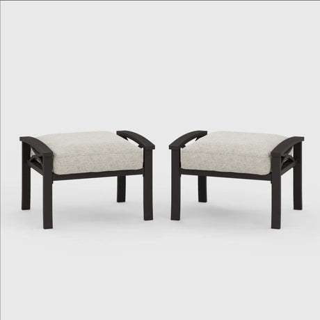 Modern All-Weather Ottomans With Cushions (Set of 2)