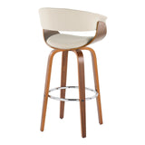 Vintage Mod - 30" Fixed-Height Barstool (Set of 2) - Chrome Footrest