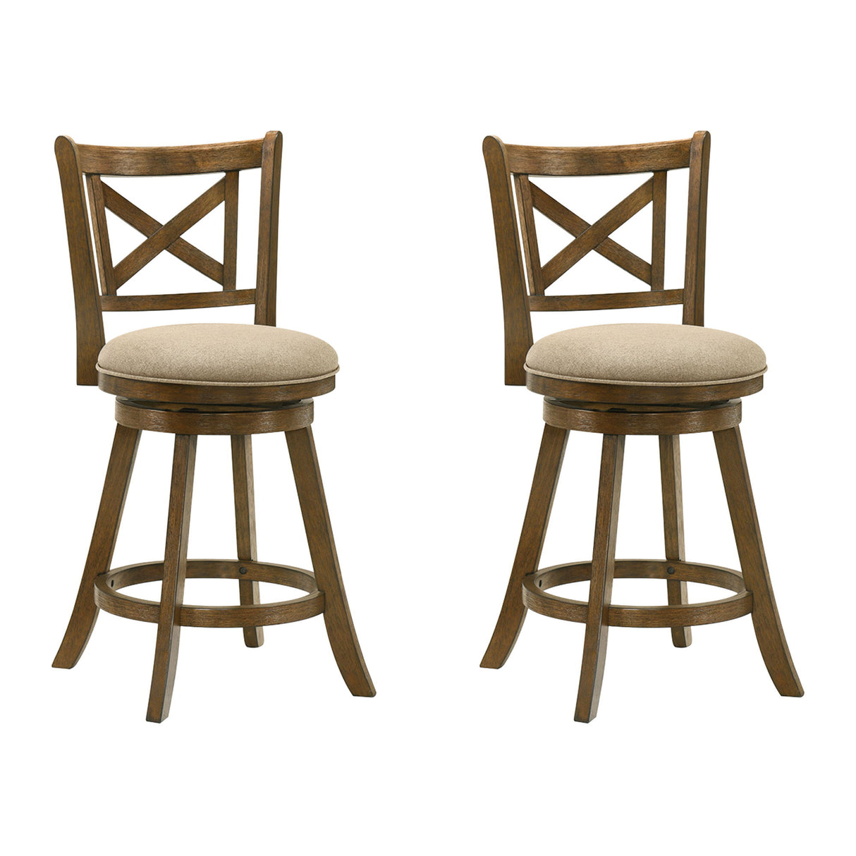 Kodi - Modern Farmhouse Swivel Wood Counter Height Kitchen Bar Stool