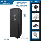 9.33 Cubic Ft Tall Biometric Rifle Safe - Black