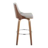 Gianna - 30" Fixed-Height Barstool (Set of 2) - Walnut Wood With Round Footrest