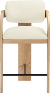Cedra - Velvet Performance Fabric Upholstered Counter Stool - Natural Frame