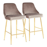 Marcel - Counter Stool With Gold Metal Frame (Set of 2)