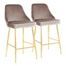 Marcel - Counter Stool With Gold Metal Frame (Set of 2)
