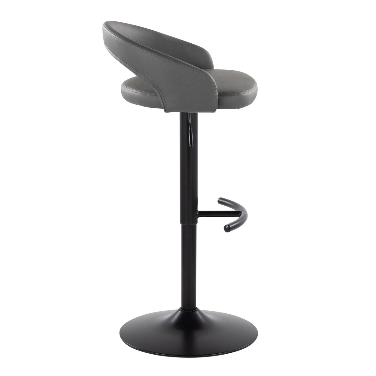 Grotto - Upholstered Adjustable Barstool - Black Metal Base