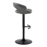 Grotto - Upholstered Adjustable Barstool - Black Metal Base