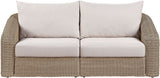 Seacrest - Olefin Water Resistant Fabric And Wicker 2 Piece Outdoor Patio Modular Loveseat
