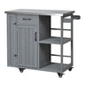 Outdoor Kitchen Island Prep Station With Lockable Wheels, Ample Storage, Towel & Spice Racks