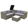 4 Piece Patio Sectional Wicker Rattan Outdoor Furniture Sofa Set With Storage Box