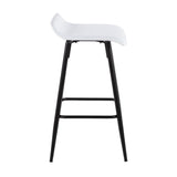 Ale - Contemporary Fixed Height Counter Stool (Set of 2) - Black Steel Frame