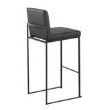 Fuji - High Back Barstool - Black Steel Legs