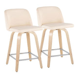 Toriano - 24" Fixed-Height Counter Stool (Set of 2) - Natural And Cream