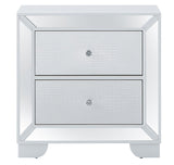 Contemporary Nightstand - Silver Champagne - Particle Board