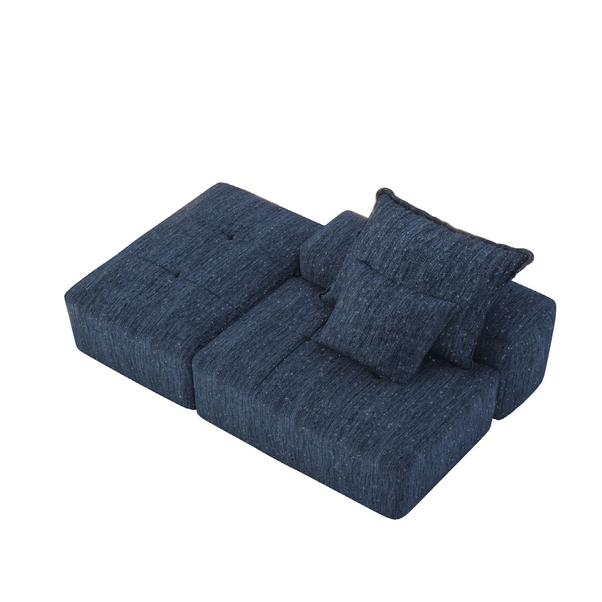 Modern Oversized Modular Sectional Sofa, Sparkling Chenille Fabric Soft Cushions With 2 Pillows