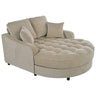 Modern Chaise Lounge Upholstered Sofa Couch With Tufted Seat And Detachable Pillows For Living Room