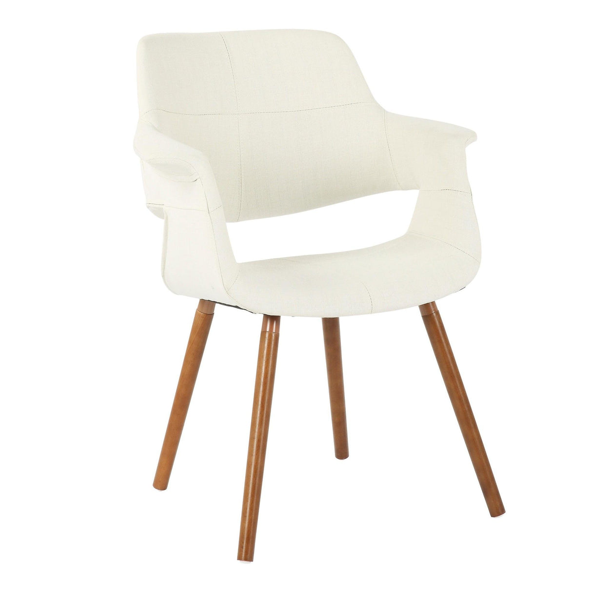 Vintage - Flair Chair - Walnut Wood, Cream Fabric