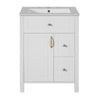 Elegant Bathroom Vanity With Ceramic Sink, Soft Close Doors And Drawers, Double Storage Racks