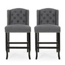Vienna - Fabric Tufted Counter Stool With Nailhead Accents (Set of 2)