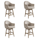 Jaxon - Solid Wood Upholstered 26" Counter Height Swivel Barstool