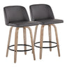 Toriano - 26" Fixed-Height Counter Stool (Set of 2) - Light Brown & Black Base
