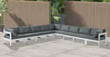Nizuc - Outdoor Patio 9 Piece Modular Sectional With White Frame