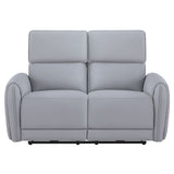 Jeromie - Power Motion Loveseat With USB Port - Gray Synthetic Leather