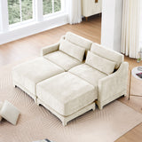 Stylish Sofa With Ottoman And Lumbar Pillows, Ergonomic Design