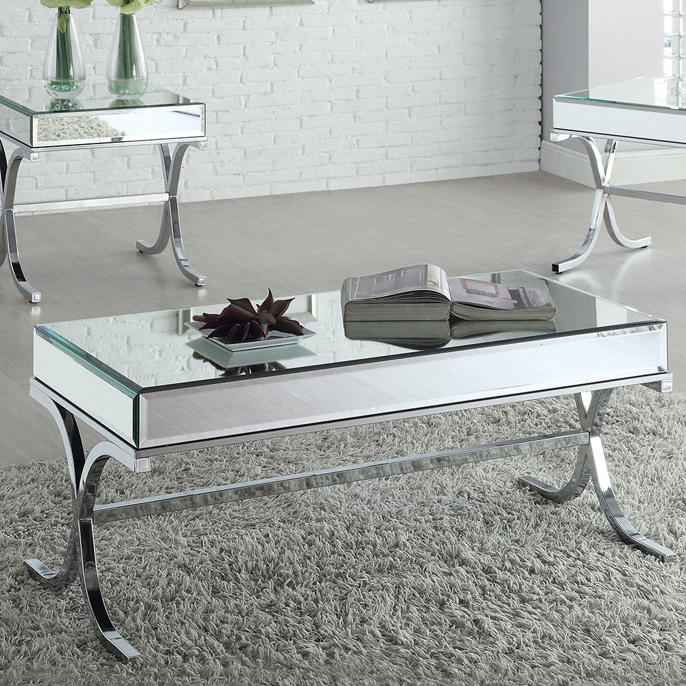 Yuri - Coffee Table - Mirrored & Chrome