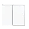 Frameless Single Sliding Soft Close Shower Doors, 3 / 8" Tempered Glass Reversible Installatio