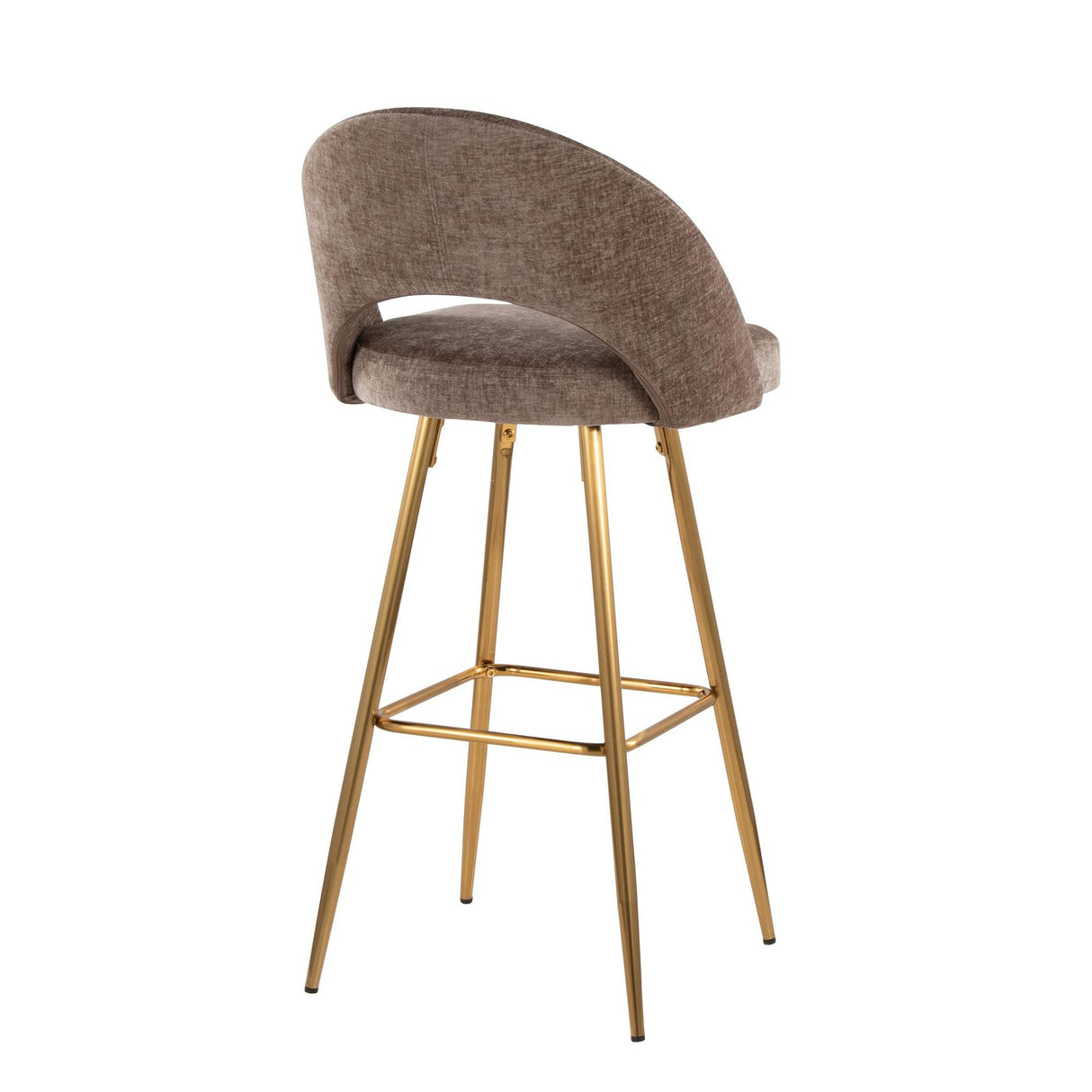 Renee - Upholstered Fixed-Height Barstool (Set of 2) - Gold Base