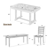 6 Piece Dining Table Set With Ergonomic Seating