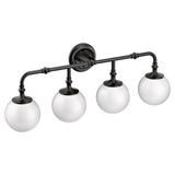 Colinet Matte black four globe bath light - (YB0564BL)