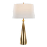 Cone - 30" Table Lamp (Set of 2) - Gold And White Linen