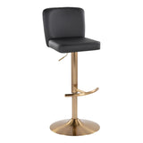 Henry - Adjustable Barstool With Swivel - Gold Metal (Set of 2)