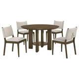 Ottowa - 5 Piece Round Wood Dining Room Table Set - Brown